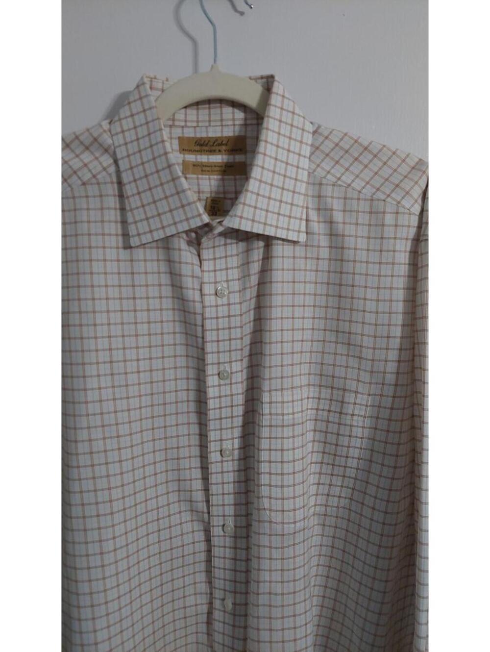 Roundtree & Yorke Men's Long Sleeve Button-Up Shirt, Size Large